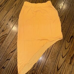 FRANK & EILEEN Tee Lab Asymmetrical Skirt Large Orange‎ Peach NEW Lined Casual